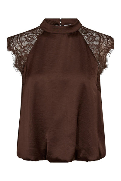 IdunCC Lace Ballon Top 145-Dark Brown - 45185 Thumbnail
