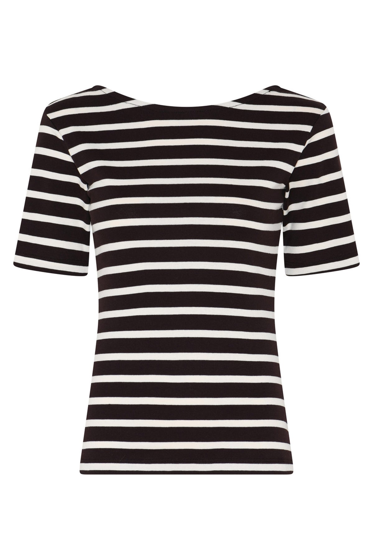 IguanuraBBBoat neck blouse BROWN STRIPE - BBW5042