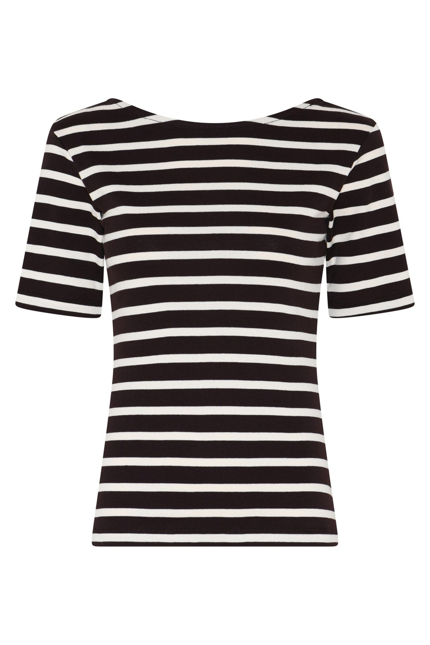 IguanuraBBBoat neck blouse BROWN STRIPE - BBW5042
