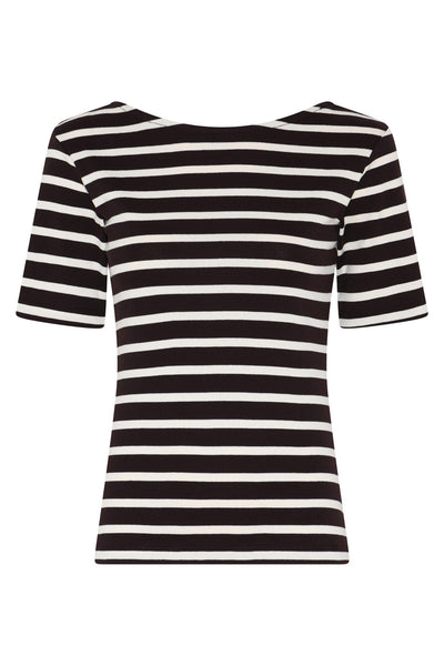 IguanuraBBBoat neck blouse BROWN STRIPE - BBW5042 Thumbnail