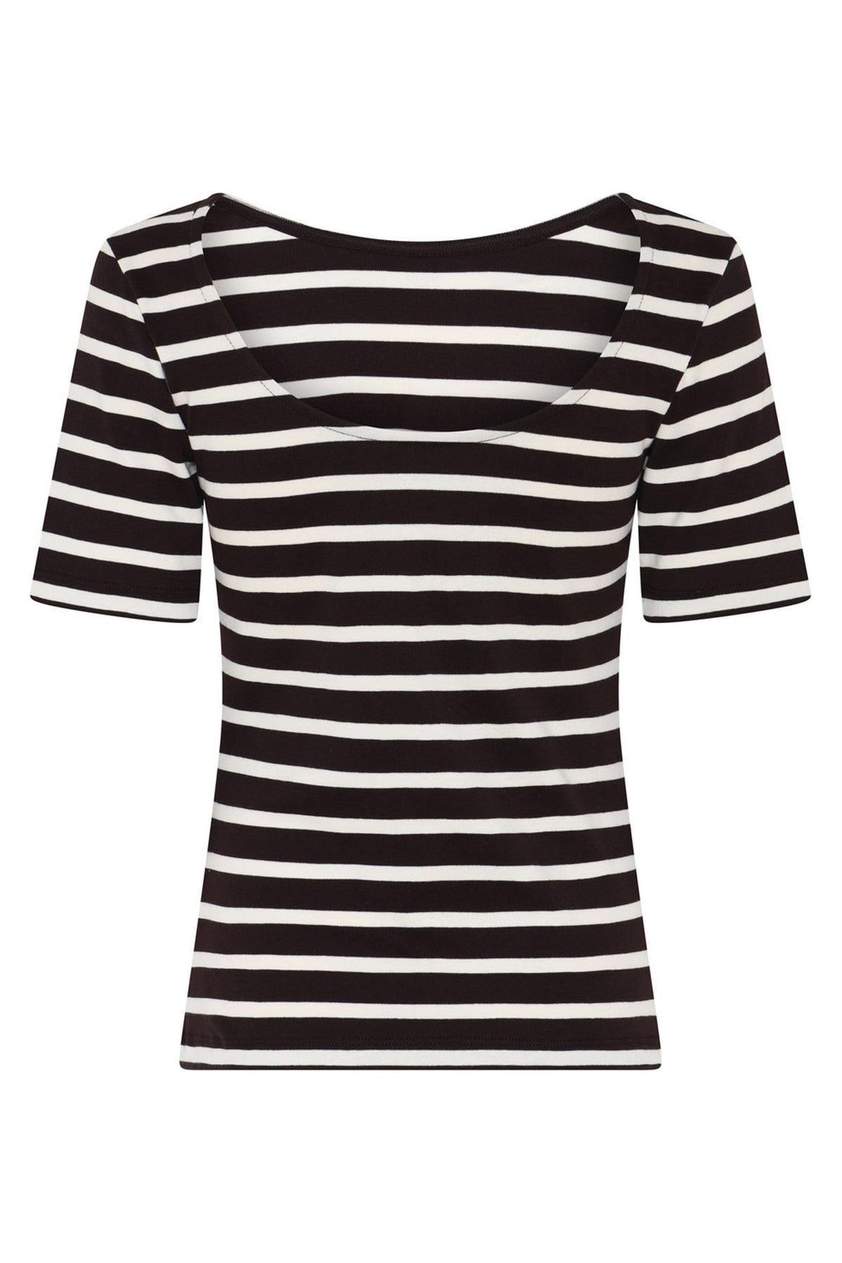 IguanuraBBBoat neck blouse BROWN STRIPE - BBW5042