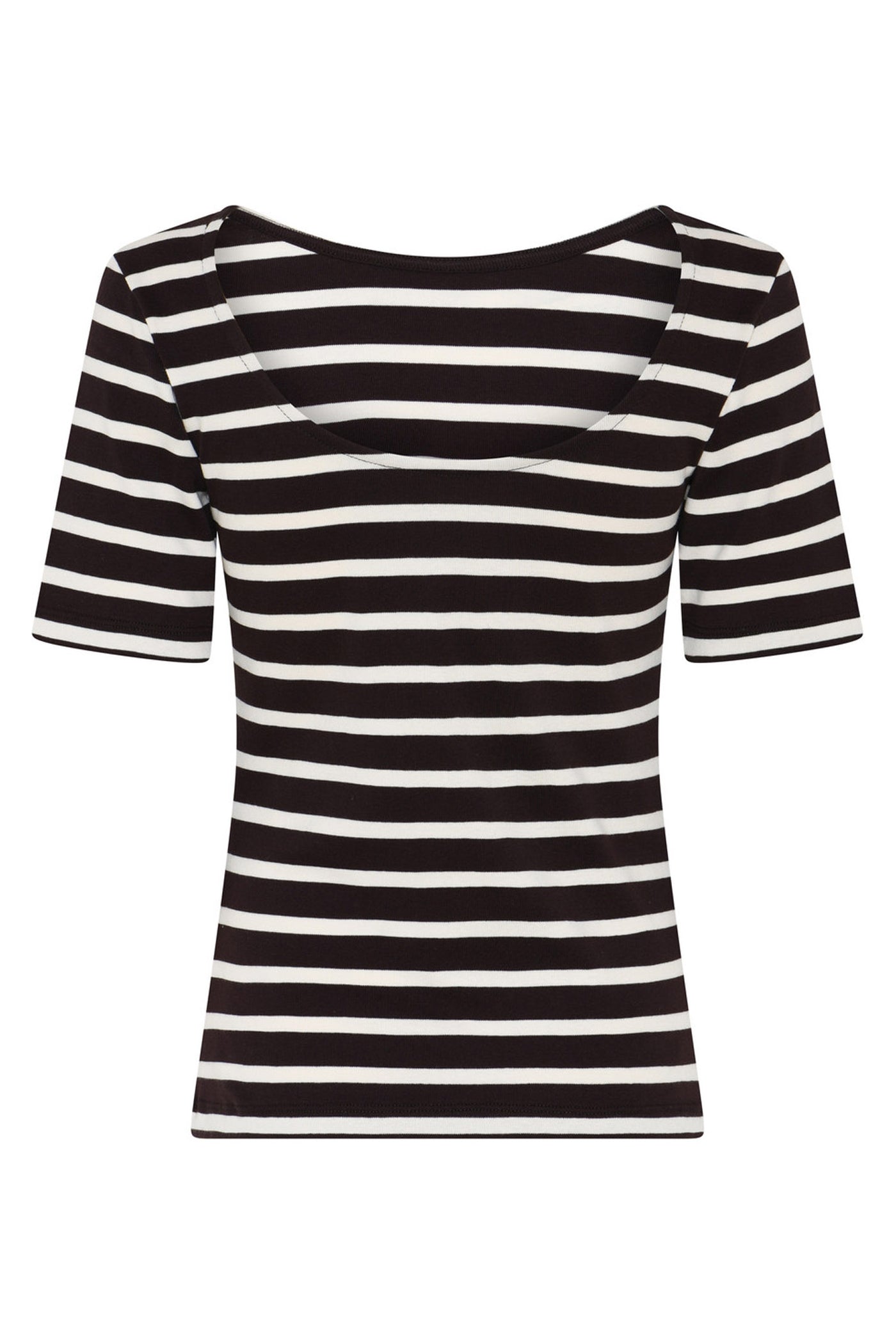 IguanuraBBBoat neck blouse BROWN STRIPE - BBW5042
