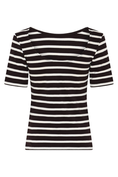 IguanuraBBBoat neck blouse BROWN STRIPE - BBW5042 Thumbnail