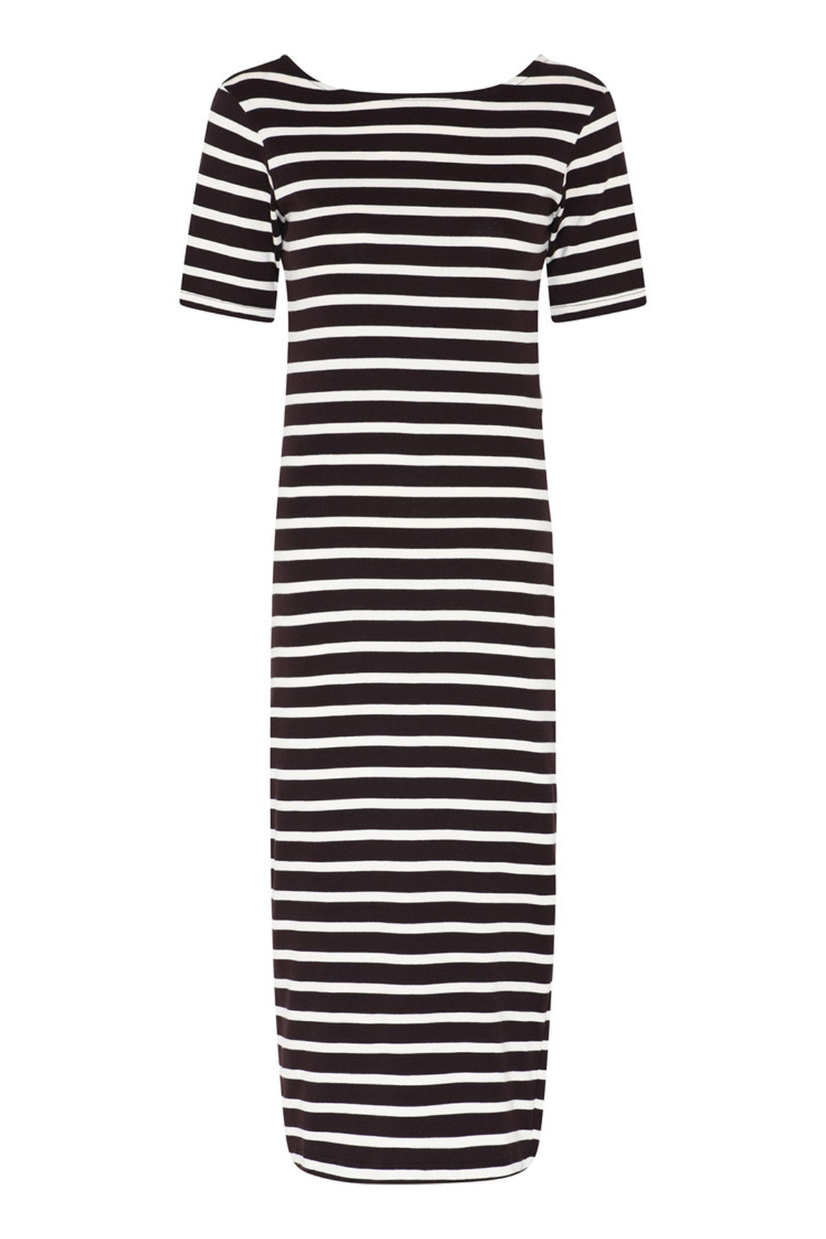 IguanuraBBBoat neck dress BROWN STRIPE - BBW5043