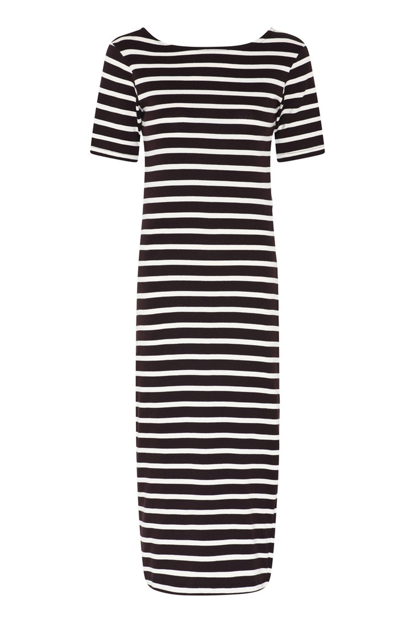 IguanuraBBBoat neck dress BROWN STRIPE - BBW5043