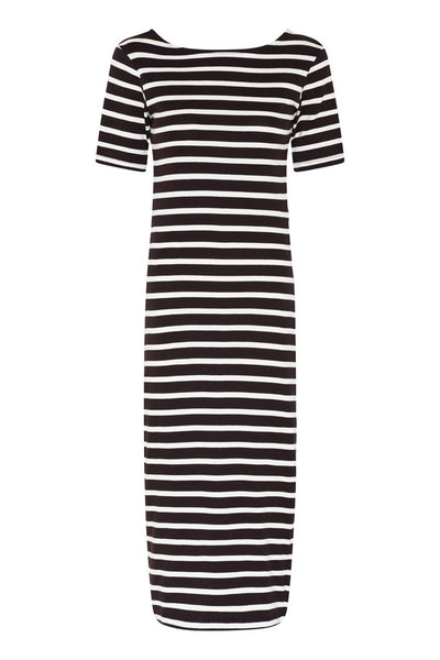 IguanuraBBBoat neck dress BROWN STRIPE - BBW5043 Thumbnail