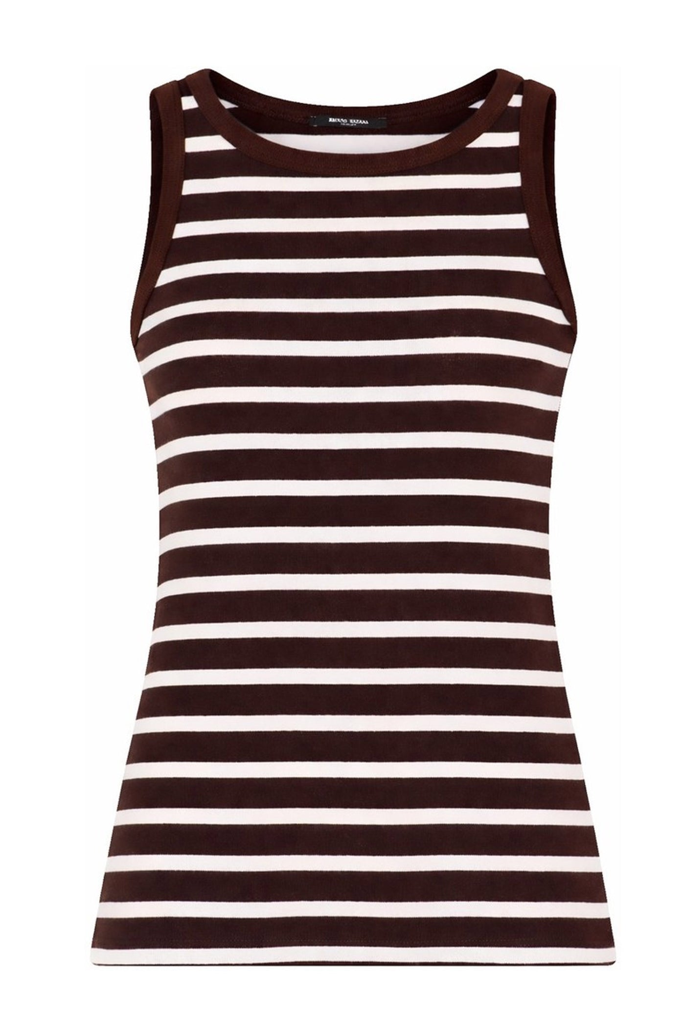 IguanuraBBBoat neck tank top BROWN STRIPE - BBW5044