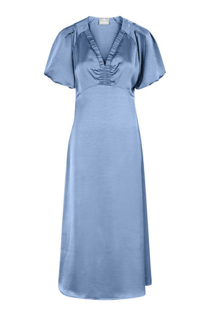 Illana Heavy Sateen Dress Smoke Blue - 162521