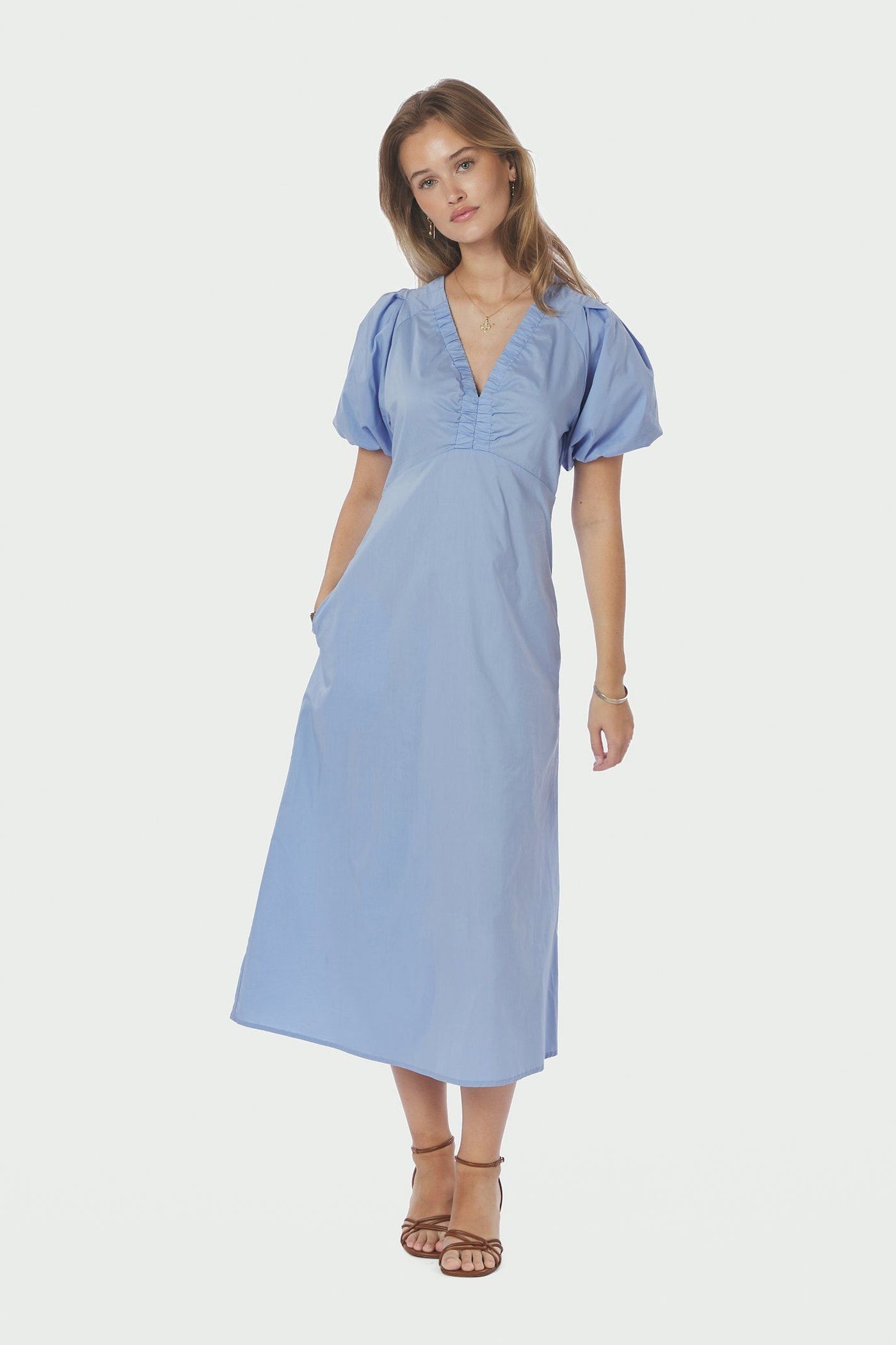 Illana Poplin Dress SKY BLUE - 160660