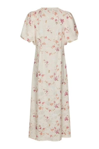 Illana Sateen Print Dress Creme - 168215 Thumbnail