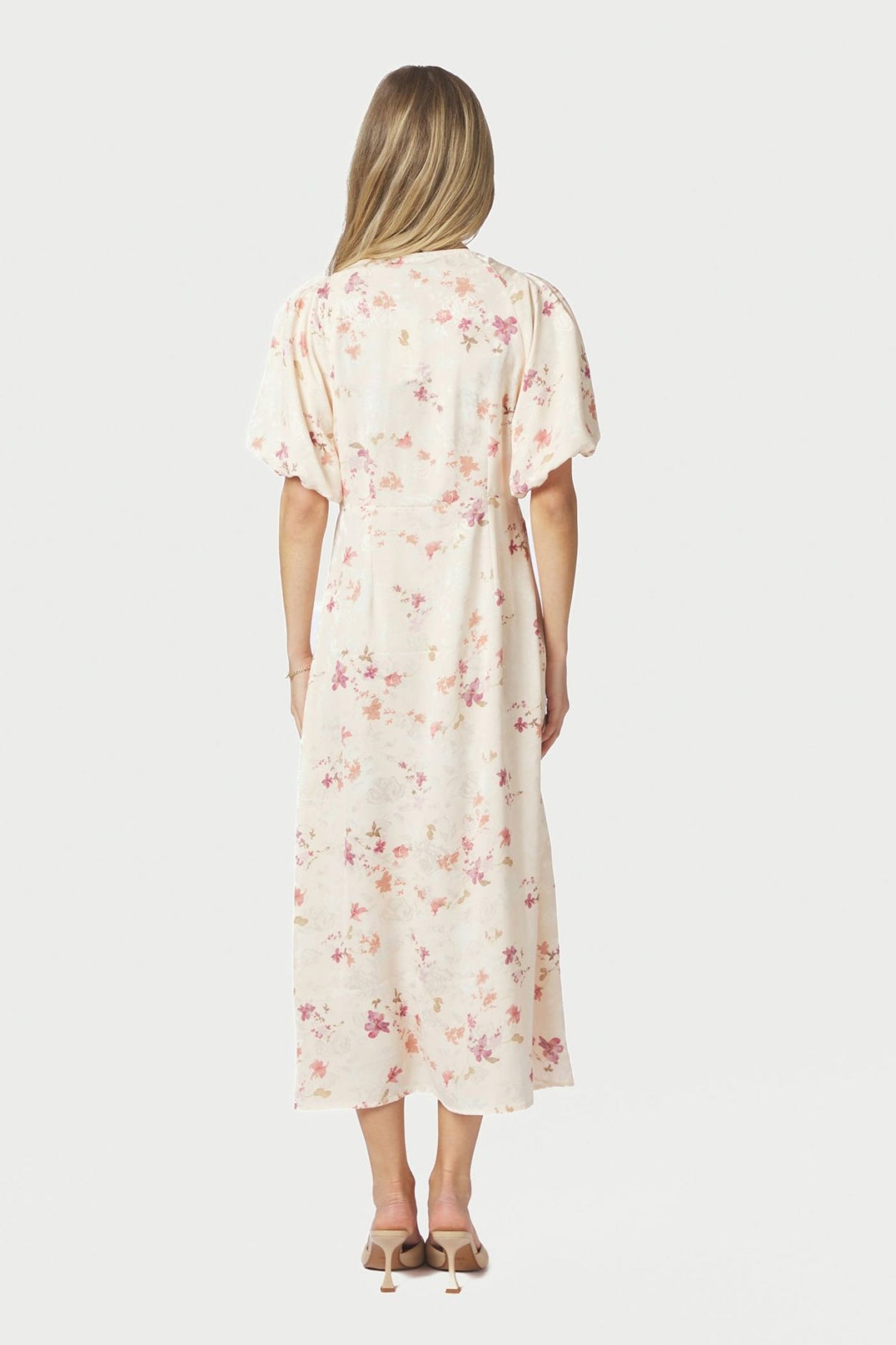 Illana Sateen Print Dress Creme - 168215