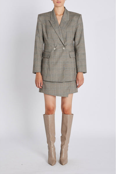 IpomoeaBBTuxana blazer Brown check - BBW4680 Thumbnail