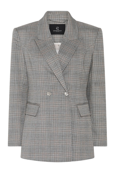 IpomoeaBBTuxana blazer Brown check - BBW4680 Thumbnail