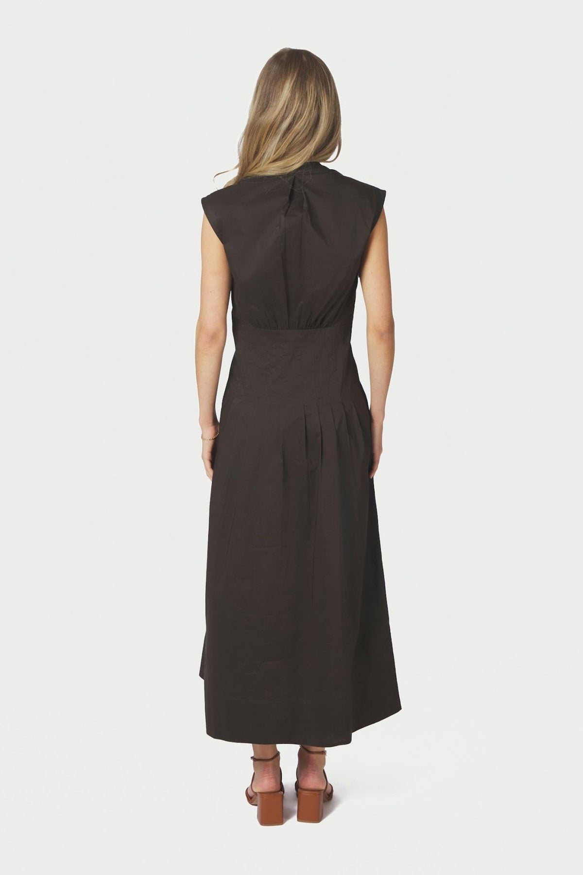 Irena Poplin Dress Chocolate Brown - 168329