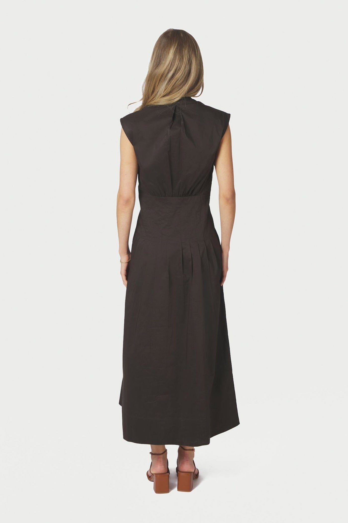 Irena Poplin Dress Chocolate Brown - 168329