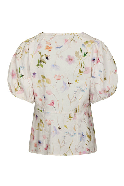 Irina Flower Blouse OFF WHITE - 169056 Thumbnail