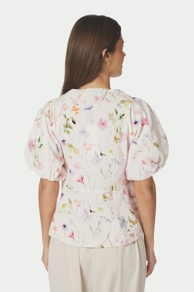 Irina Flower Blouse OFF WHITE - 169056 Thumbnail
