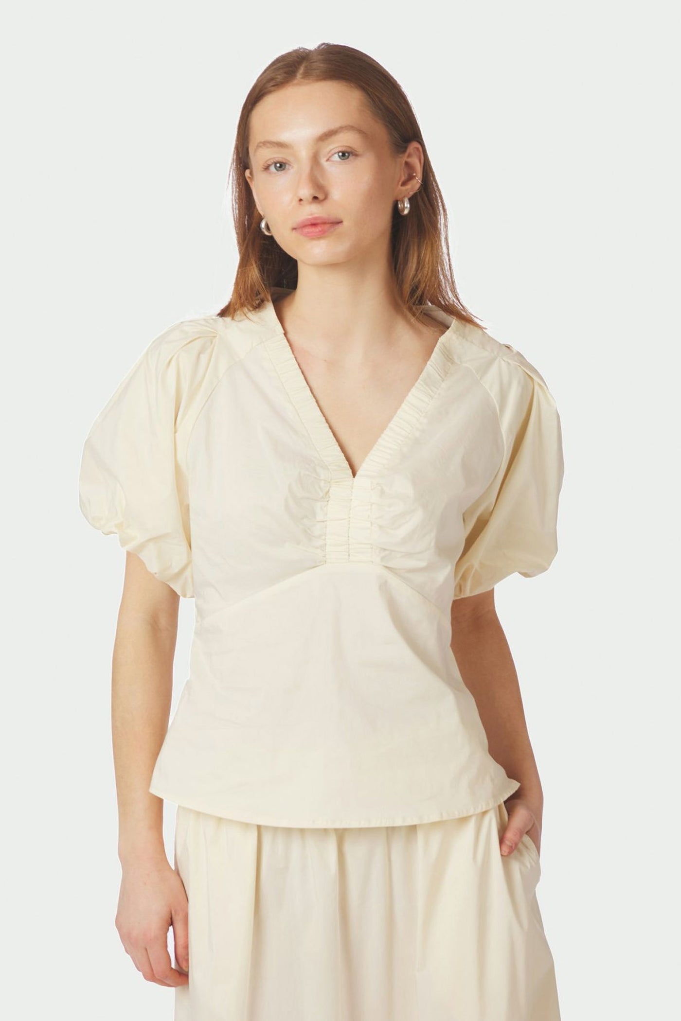 Irina Poplin Blouse Butter yellow - 162219