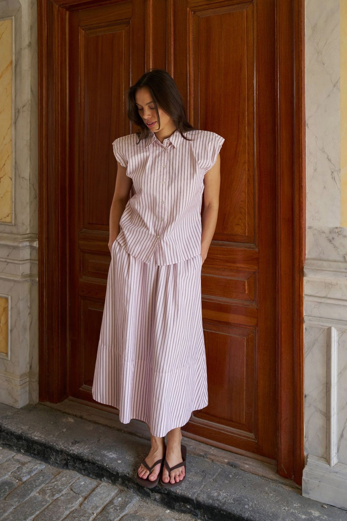 Isella Double Stripe Top Rose - 169051