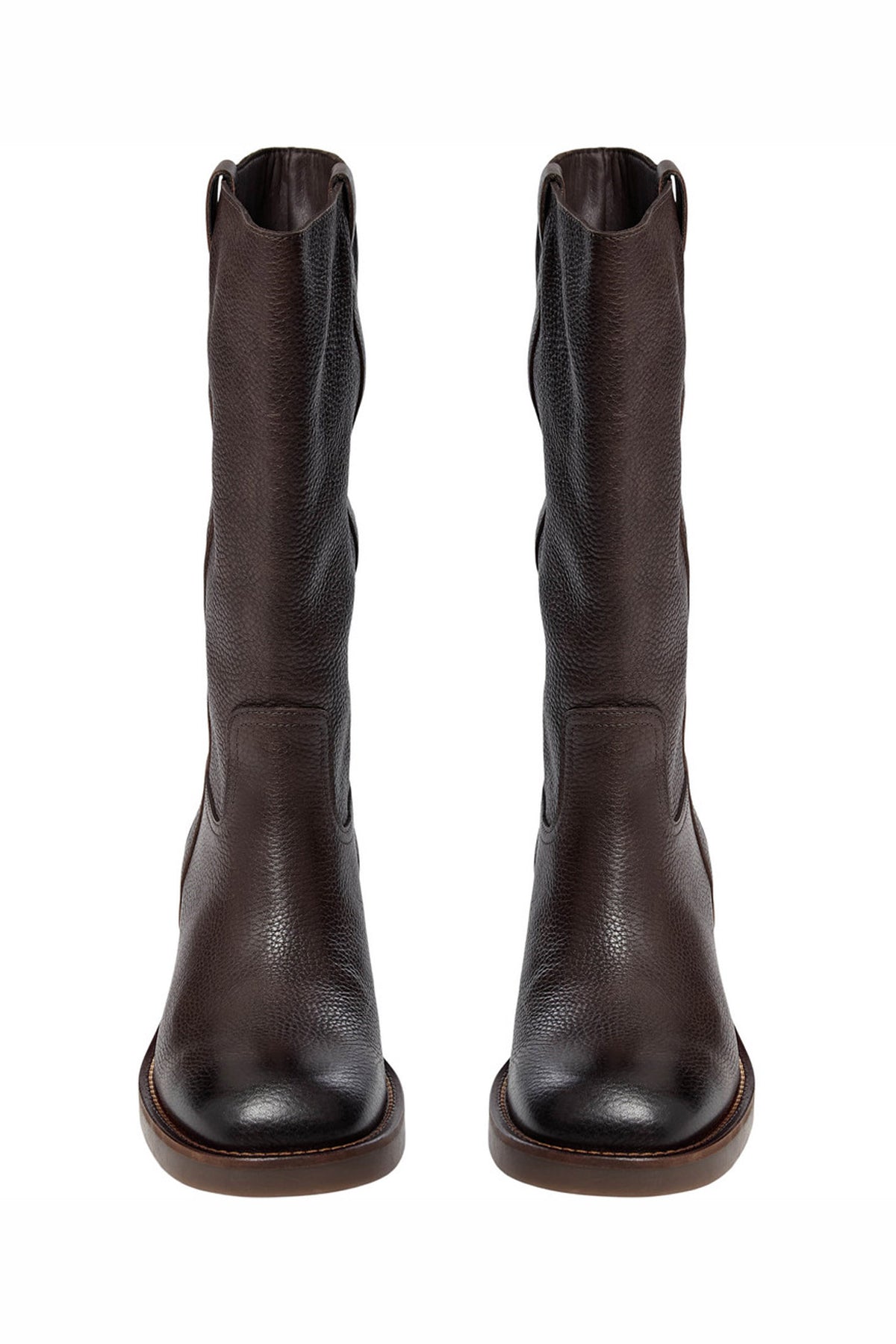 JOLENESW LEATHER BOOT 7080 Dark brown - T492