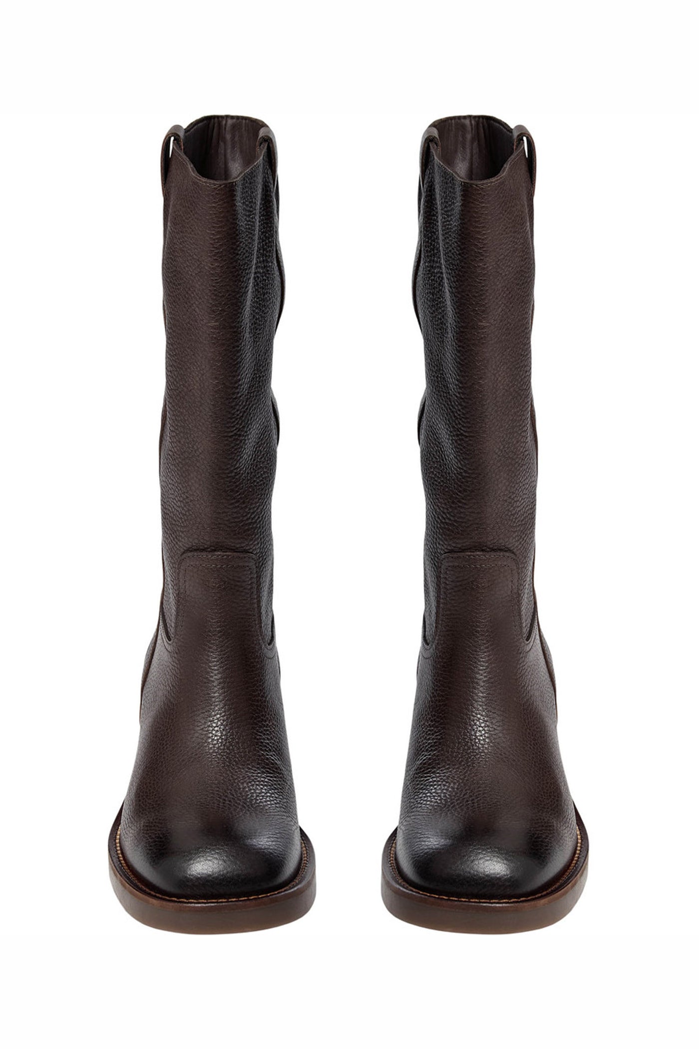 JOLENESW LEATHER BOOT 7080 Dark brown - T492