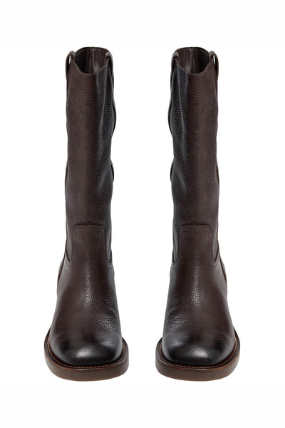 JOLENESW LEATHER BOOT 7080 Dark brown - T492 Thumbnail