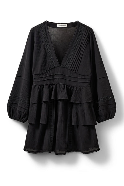 JOUVESW LACE DETAIL MIDI DRESS 1000 Black - S262226 Thumbnail