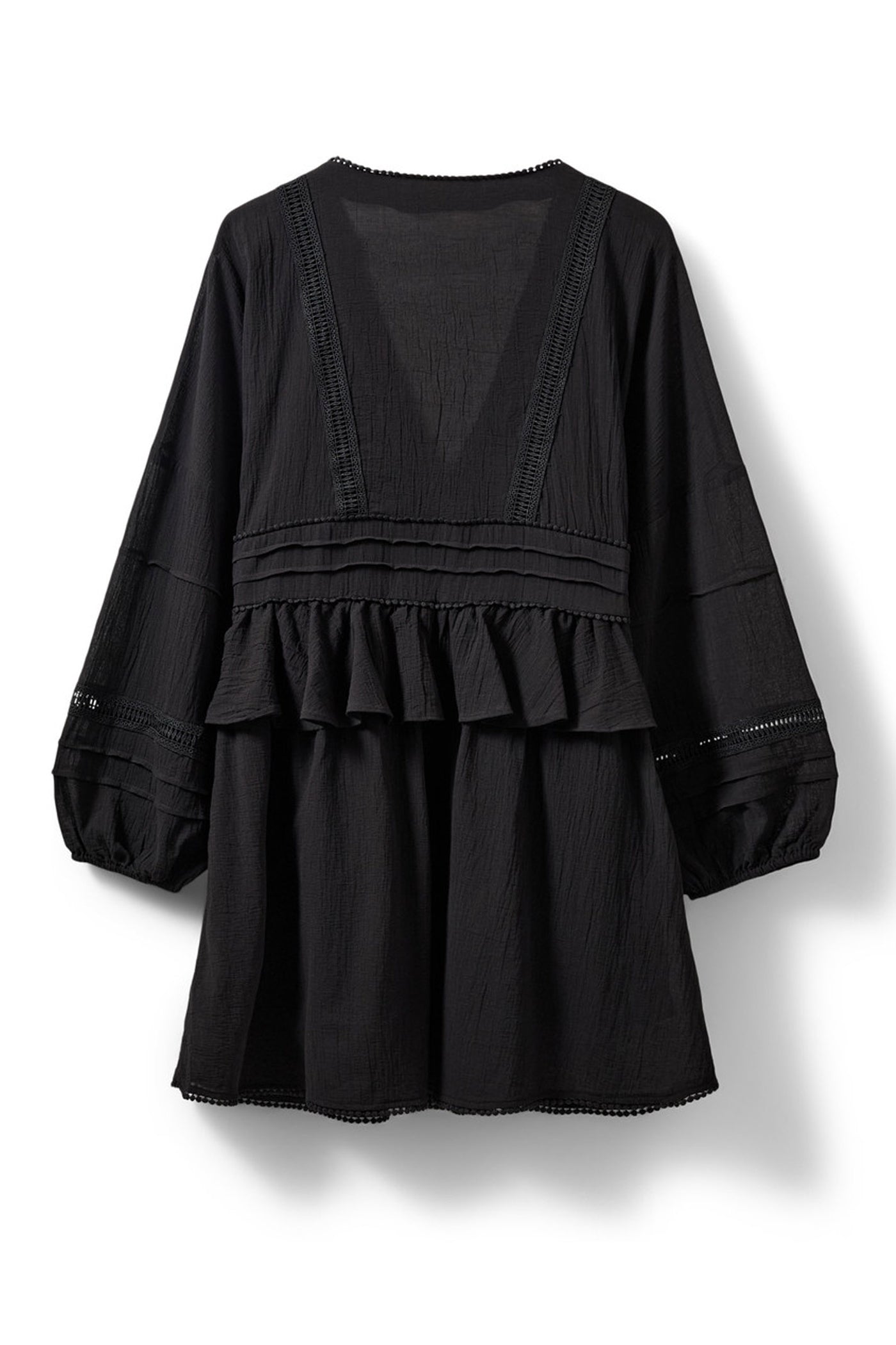 JOUVESW LACE DETAIL MIDI DRESS 1000 Black - S262226