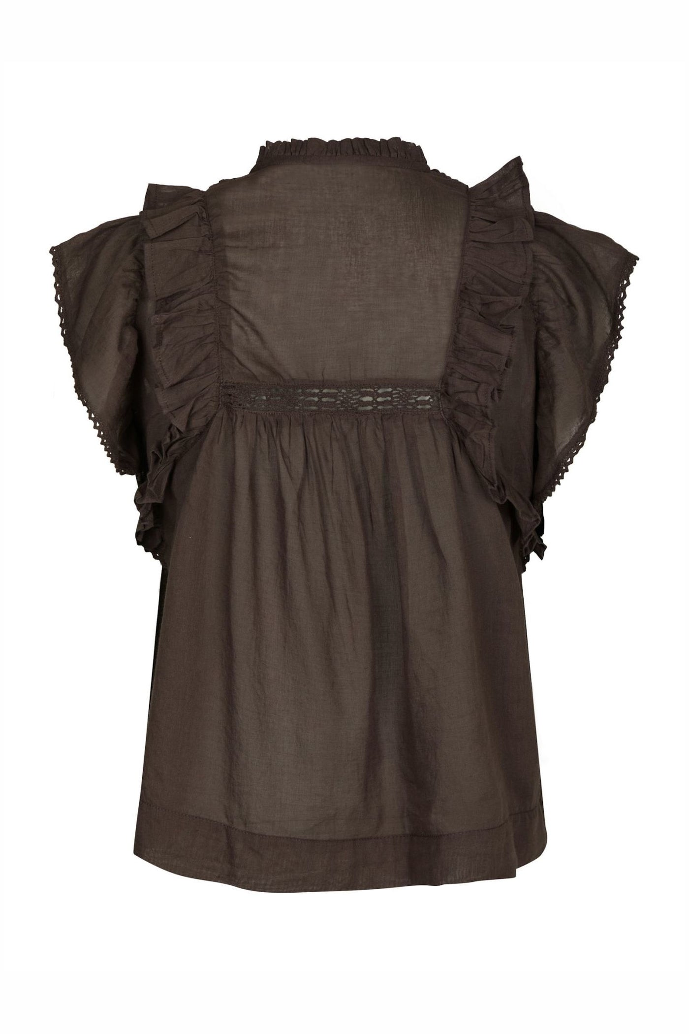 Jayla S Voile Top Dark brown - 159881