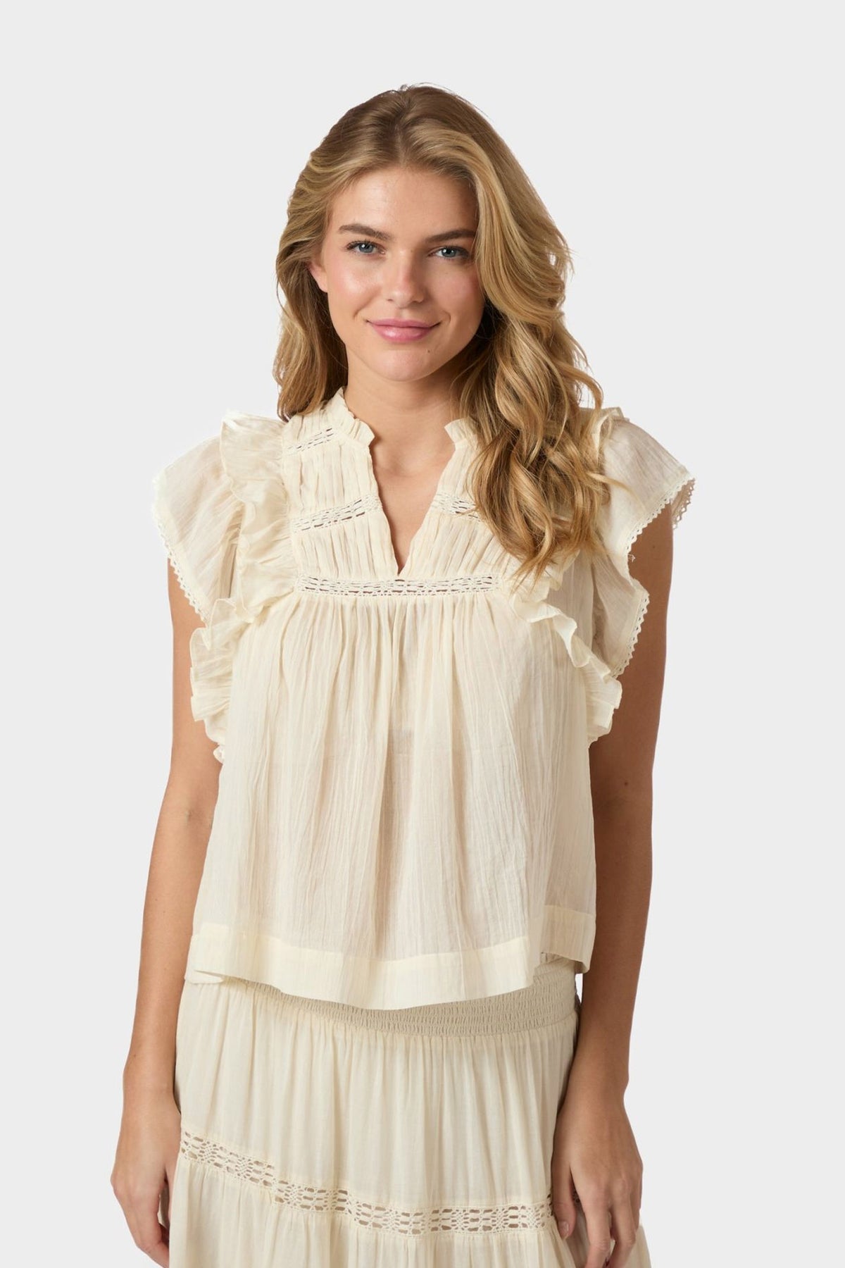 Jayla S Voile Top Light yellow - 159881