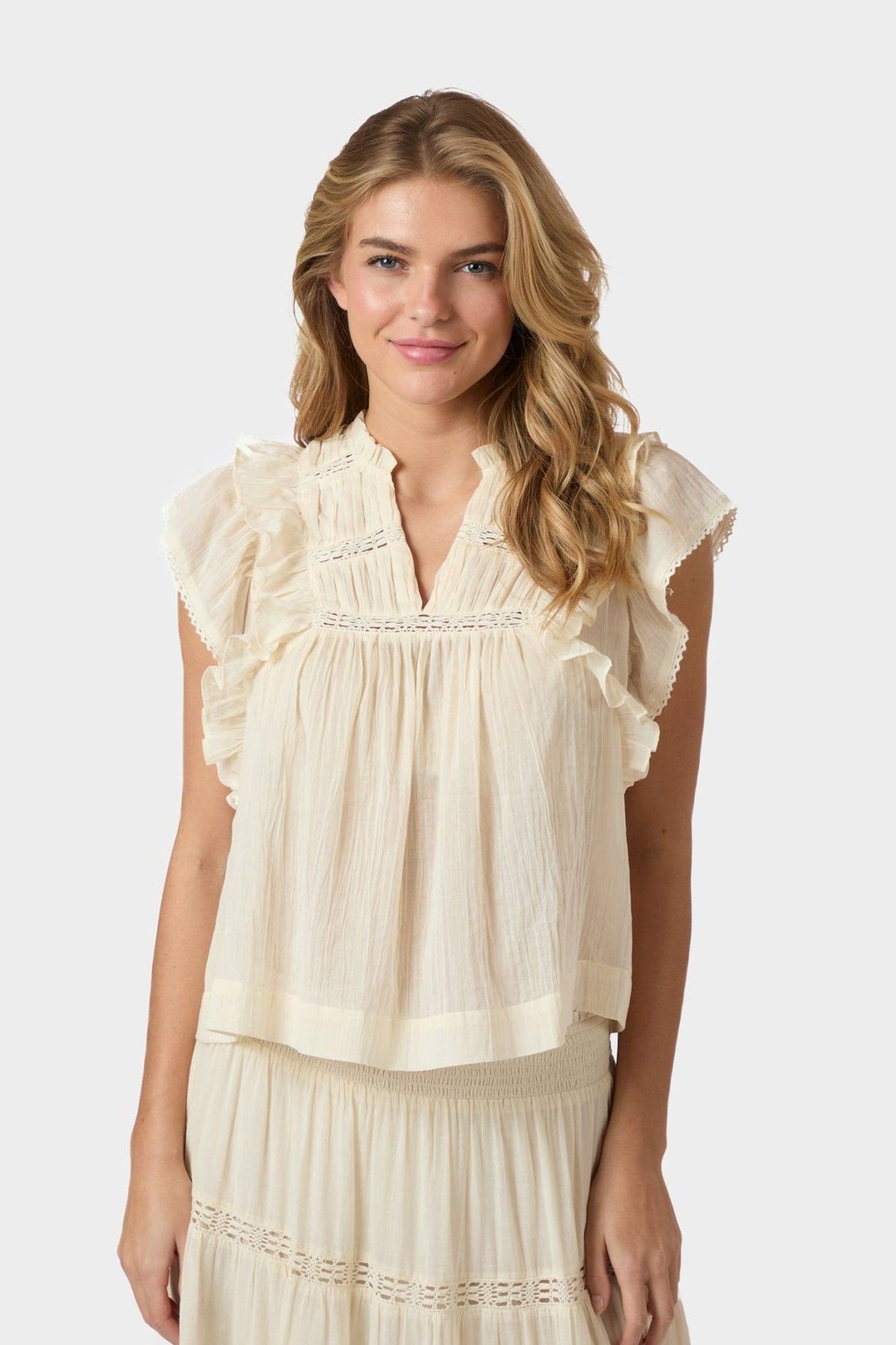 Jayla S Voile Top Light yellow - 159881
