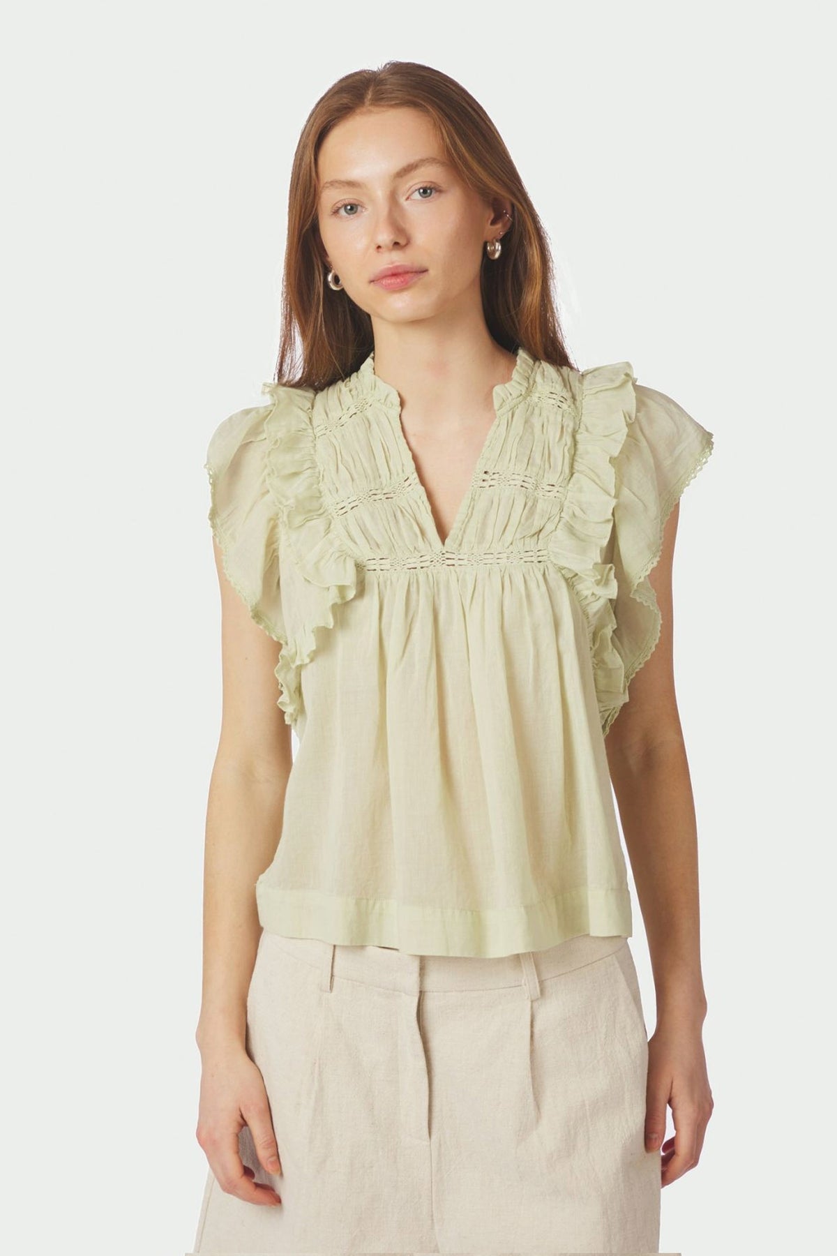 Jayla S Voile Top PISTACHIO - 159881