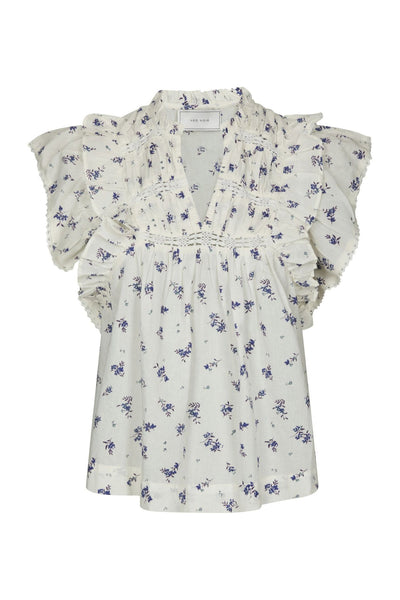 Jayla Small Blossom Top White Blue - 165648 Thumbnail