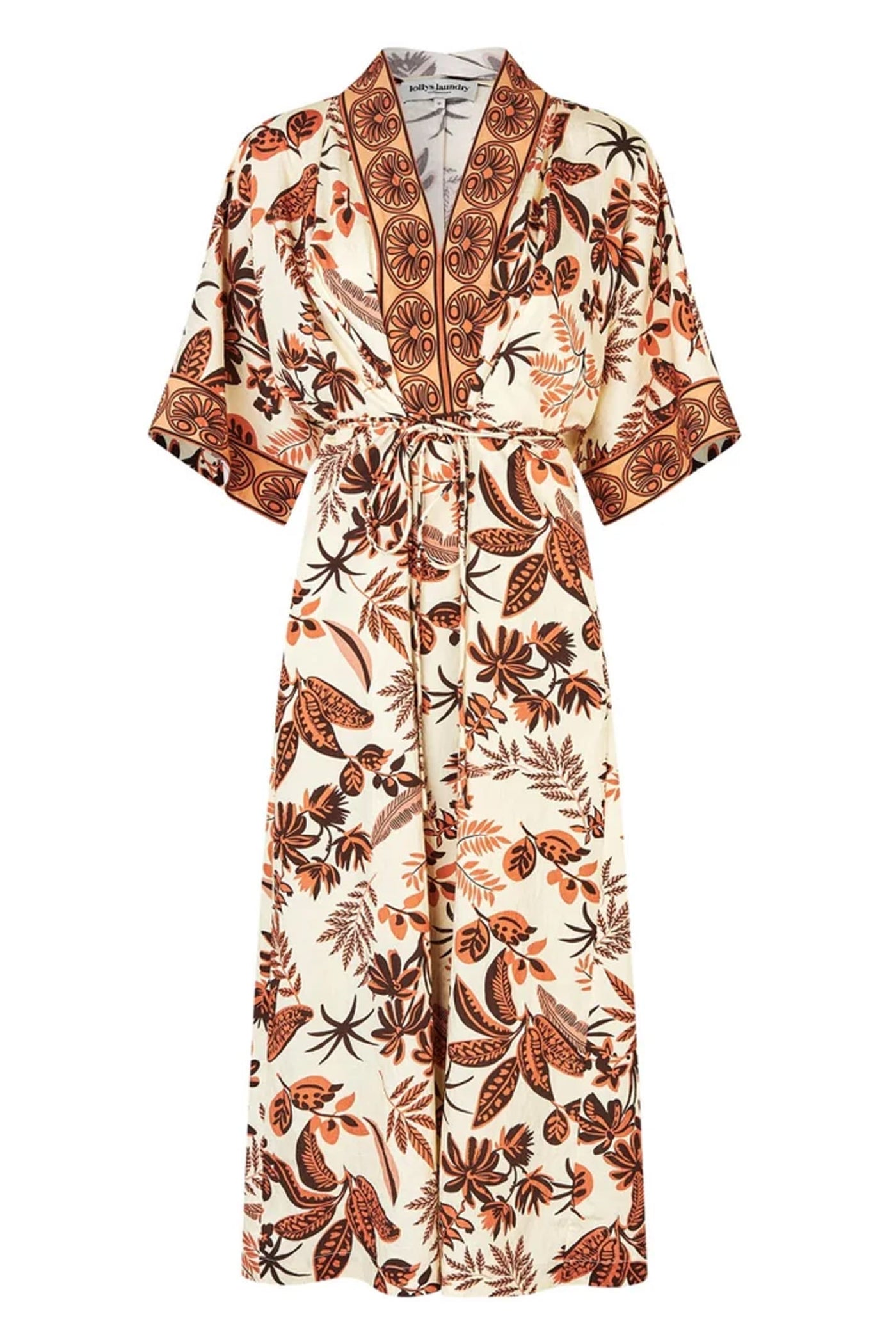 Jemimall Maxi Dress 3/4 Creme - 26110-3004