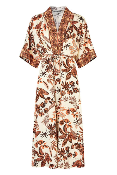 Jemimall Maxi Dress 3/4 Creme - 26110-3004 Thumbnail