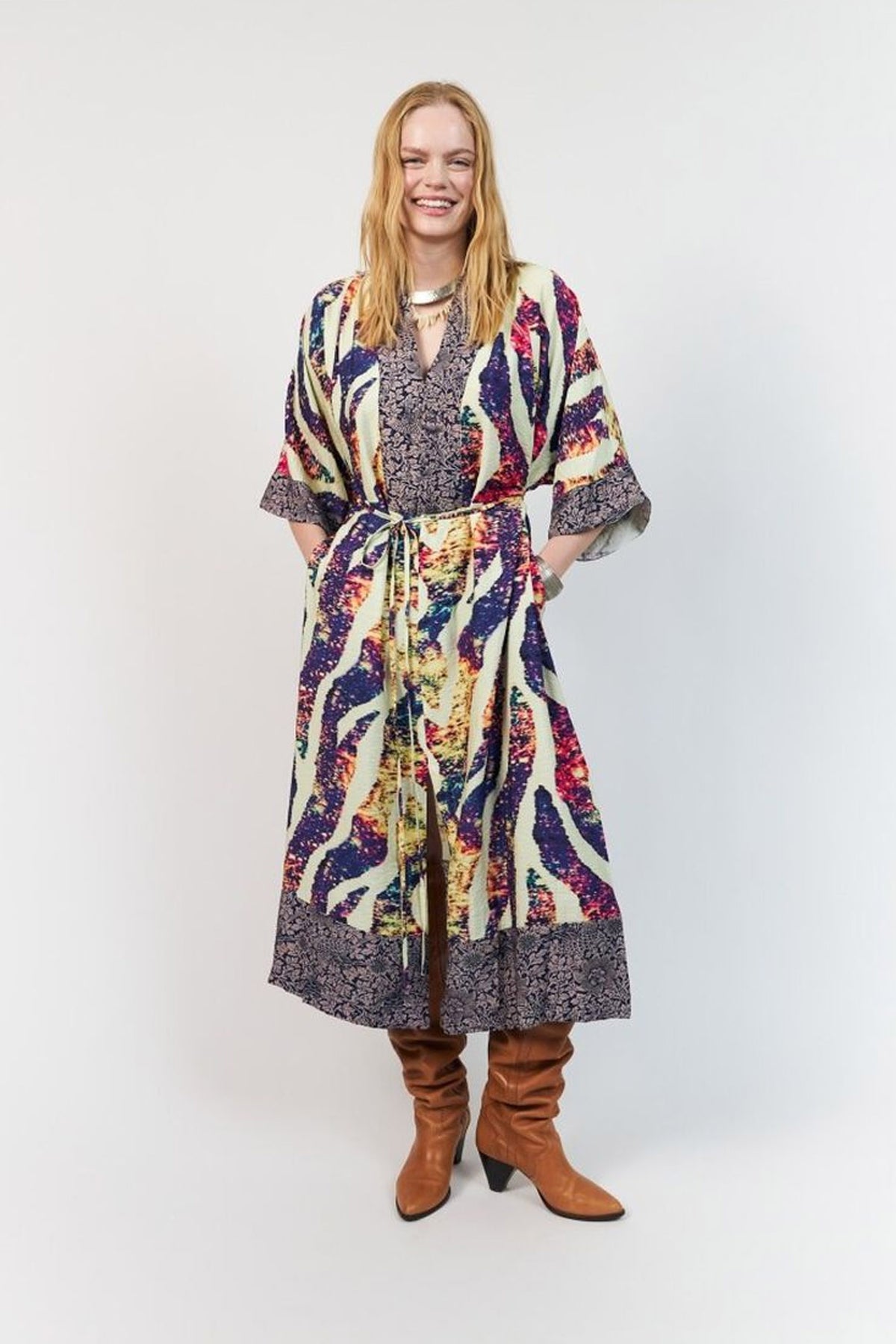 Jemimall Maxi Dress 3/4 MULTI - 26289-3031