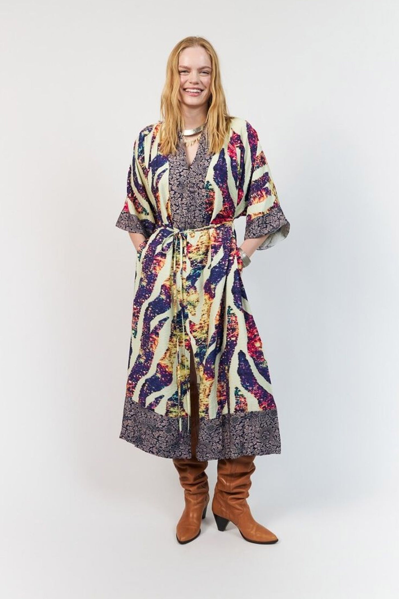 Jemimall Maxi Dress 3/4 MULTI - 26289-3031