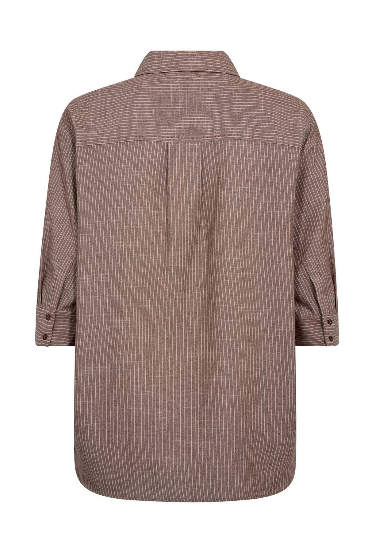 JihoCC Stripe SS Shirt 46-Brown - 45136
