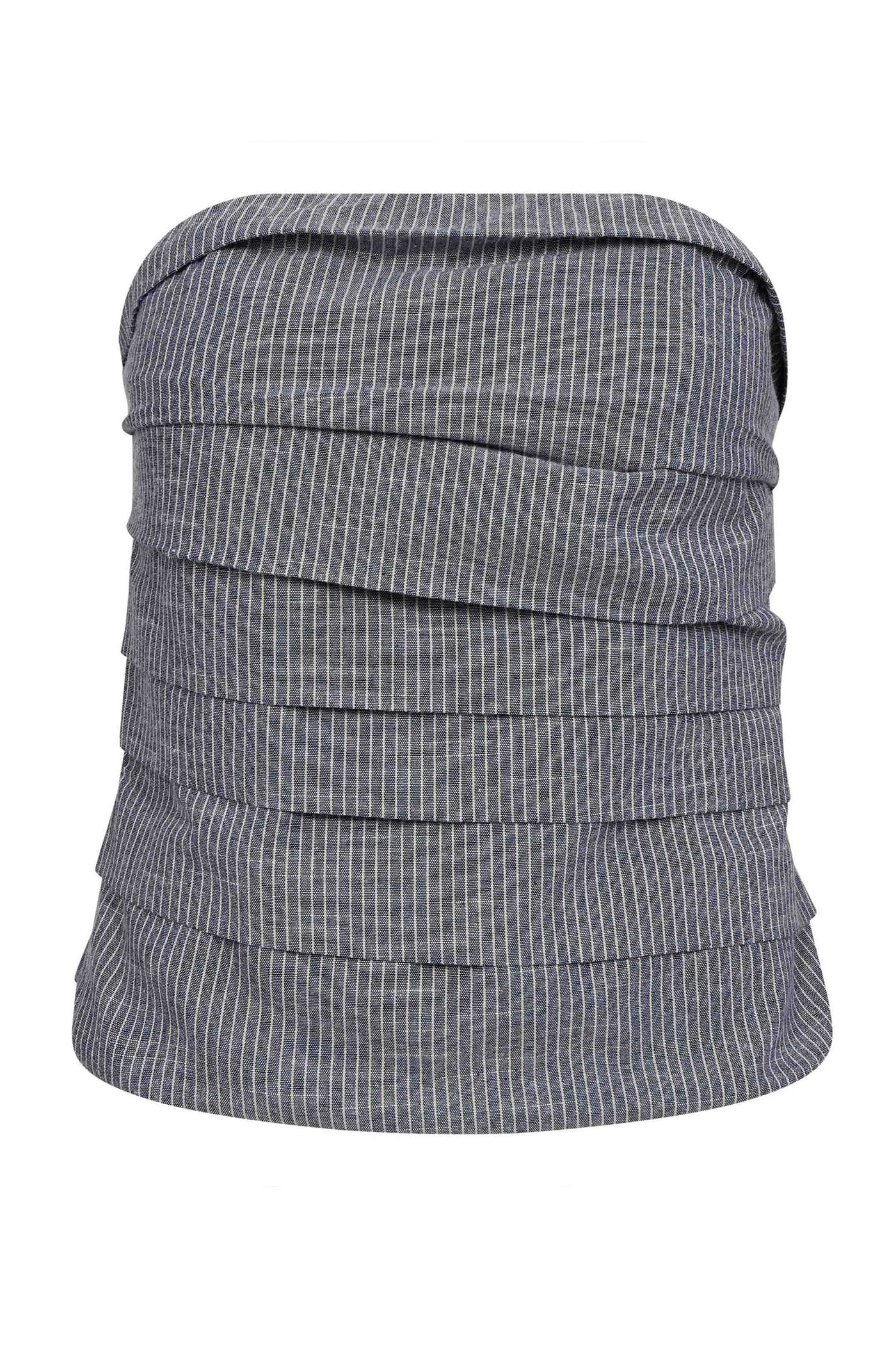 JihoCC Stripe Tube Top 40007-Navy - 500594