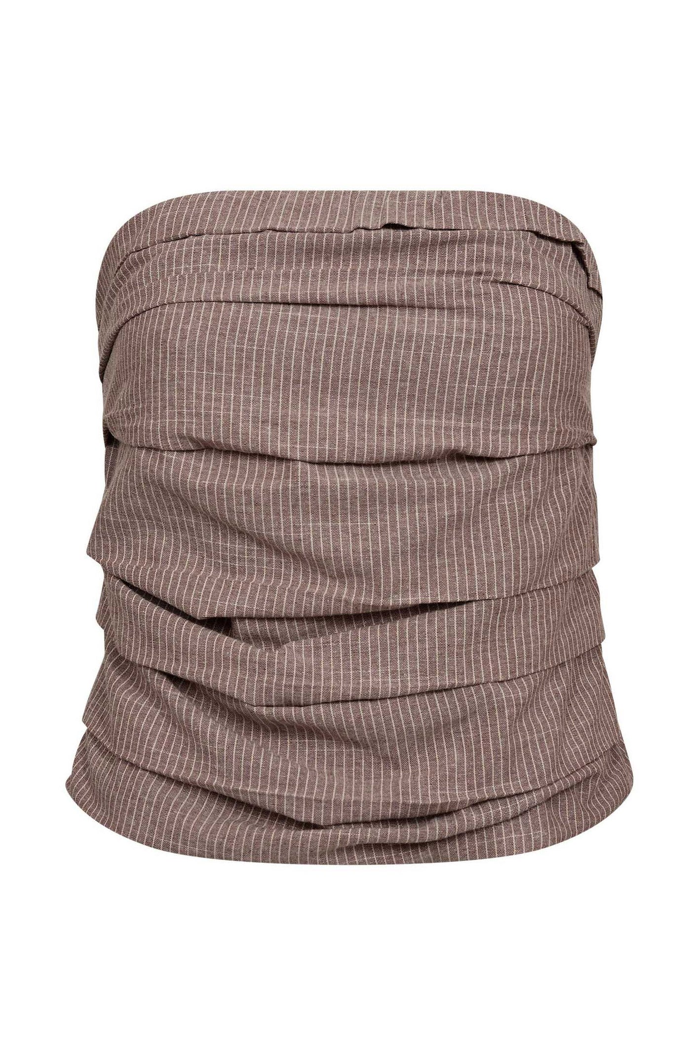 JihoCC Stripe Tube Top 46-Brown - 45135