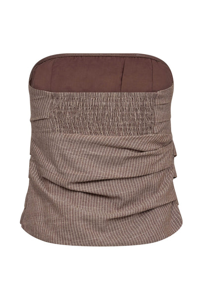 JihoCC Stripe Tube Top 46-Brown - 45135 Thumbnail
