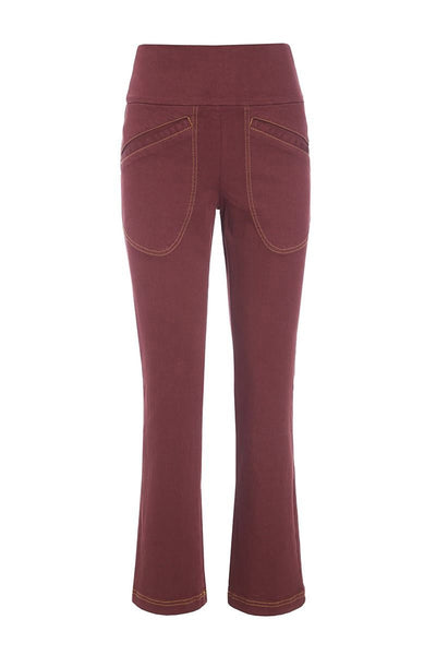 Jinzu bukser med svaj Maroon - 257-2445-5410 Thumbnail