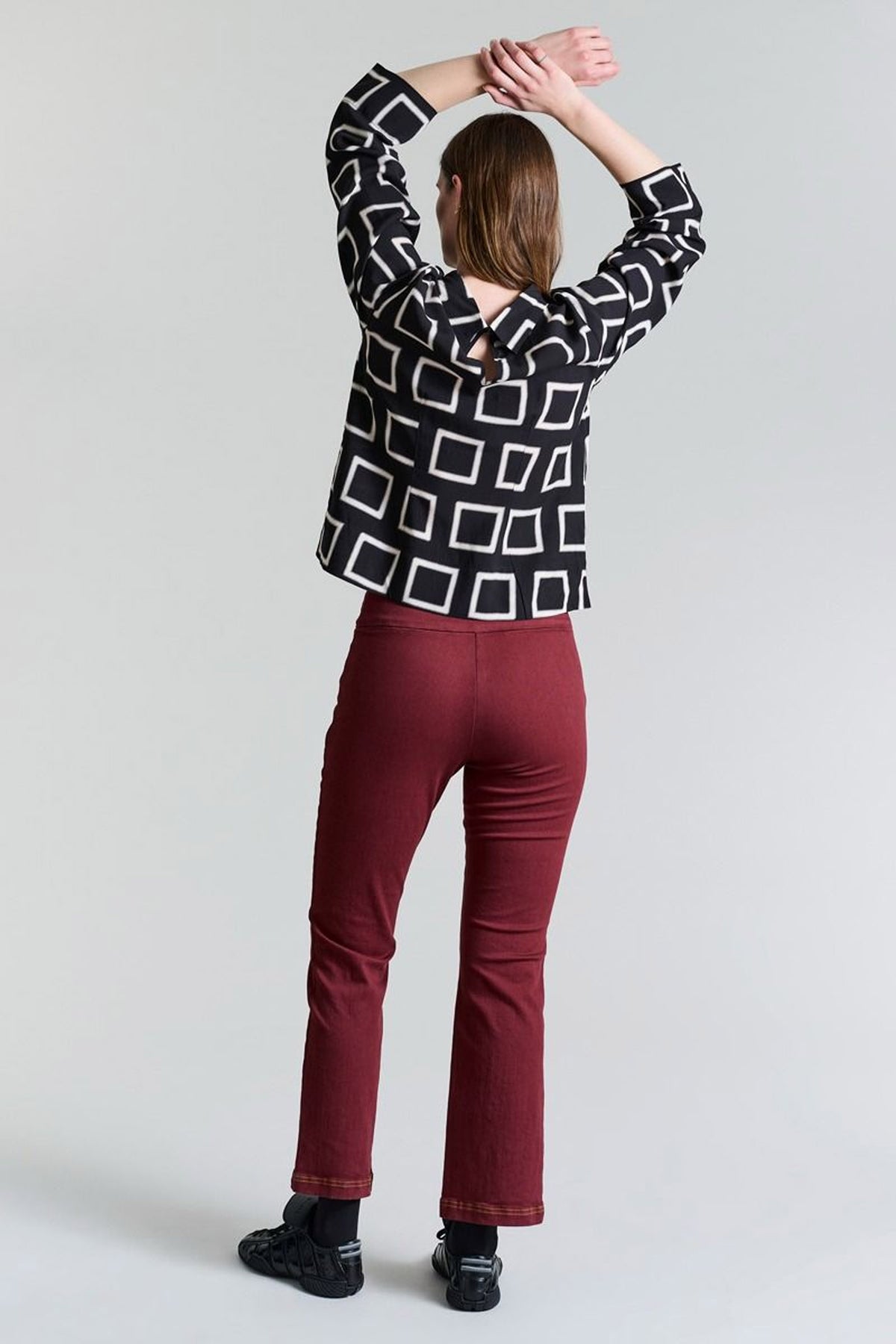 Jinzu bukser med svaj Maroon - 257-2445-5410