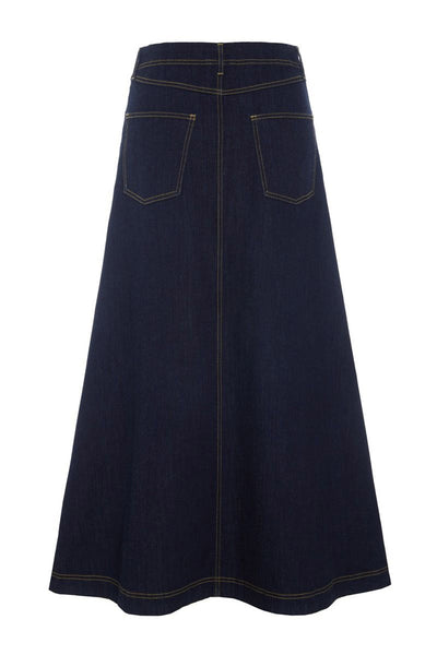 Jinzu lang nederdel Dark Denim - 261-2445-5608 Thumbnail