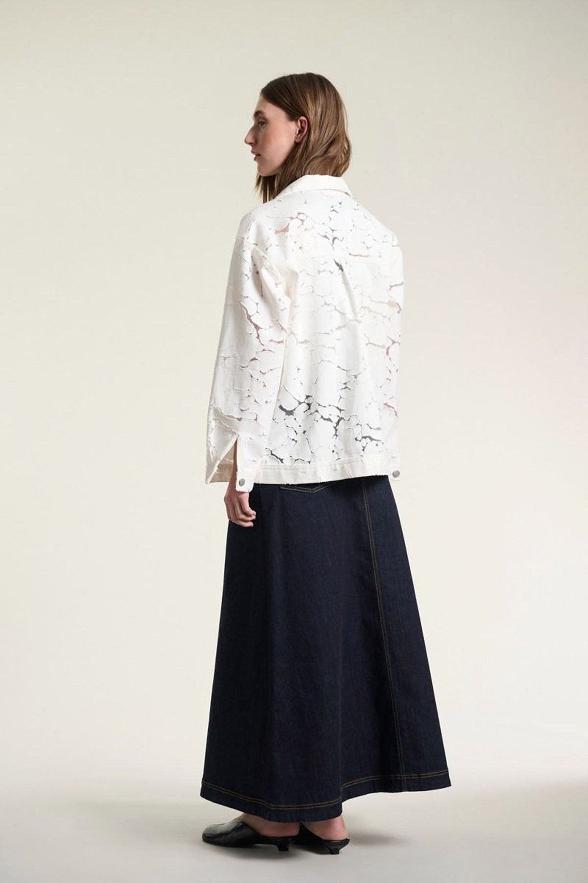 Jinzu lang nederdel Dark Denim - 261-2445-5608