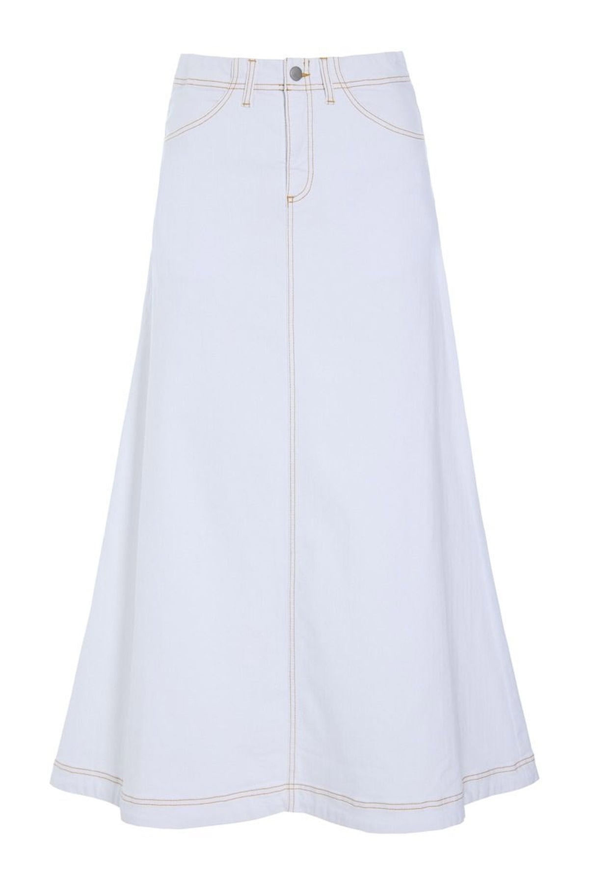 Jinzu lang nederdel White - 261-2445-5608