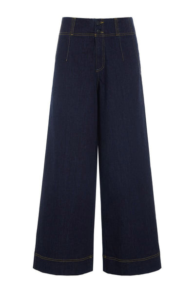 Jinzu vide bukser Dark Denim - 261-2445-5607 Thumbnail