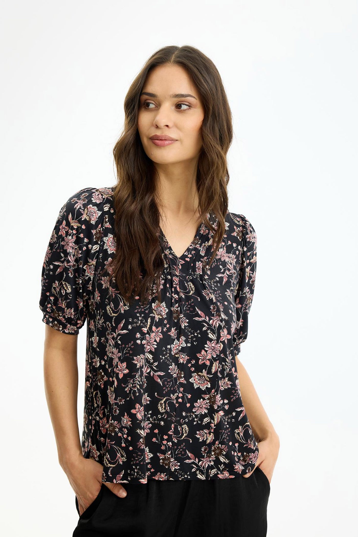Jo blouse 1/2 sleeves PLUM - 17256