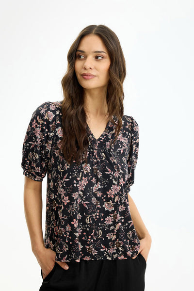 Jo blouse 1/2 sleeves PLUM - 17256 Thumbnail