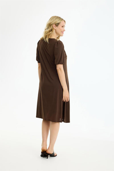 Jo dress 1/2 sleeves Brown - 17248 Thumbnail
